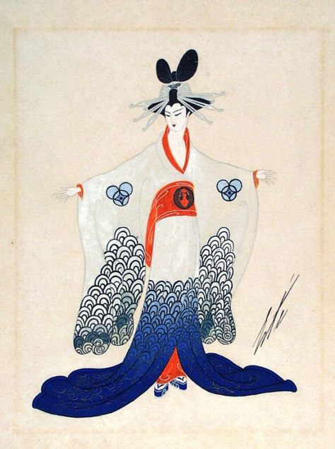 Costume Sketch for Ganna Walska as Cio-Cio-San, 'Madame Butterfly' Erté (Romain de Tirtoff) (Russia, active France and United States, 1892-1990) France, 1923 Drawings Gouache on paper Madame Butterfly Opera, Ganna Walska, Erte Art, Romain De Tirtoff, Christian Marclay, Butterfly Mask, Madame Butterfly, Frank Stella, Chinese History