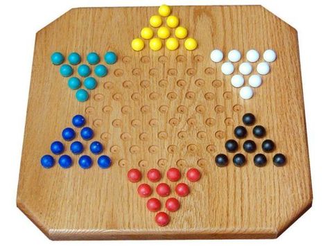 Chinese Checkers provides hours of fun for up to six players. Amish craftsmen build the board from solid oak. So it's sturdy and long-lasting. Marbles provided. Aggravation Board Game, Chinese Checkers Board, Checkers Board Game, Wooden Board Games, Chinese Checkers, Checkers Game, Marble Games, Classic Board Games, Kids Wooden Toys