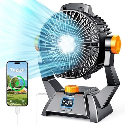 Camping Fan - Portable Personal Fan 20000mAh for 48Hrs Cooling, Dual Motor & Dual Fan Blade Battery Powered Fan, Rechargeable Tent Fan with Timers for Fishing, Hurricane Season, Outdoor Tent Fan, Baby Nursery Storage, Camping Fan, Personal Fan, Portable Fan, Portable Battery, Fan Blades, Rechargeable Battery, Natural Disasters