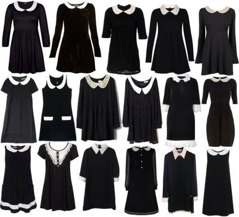 Addams Family Aesthetic Outfits, Wednesday Addams Outfit Aesthetic, Wendsday Adams Costumes, Wednesday Addams Outfit Inspiration, Wednesday Addams Inspired Outfit, Wednesday Addams Outfit, Wednesday Addams Costume, Wednesday Dress, Addams Family Costumes