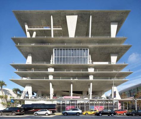 The architecture of parking garages, from ghastly to glorious - SFChronicle.com 1111 Lincoln Road, Parking Building, Big Garage, Lincoln Road, Brutalism Architecture, Concrete Building, Architectural Practice, Rooftop Restaurant, Concrete Structure