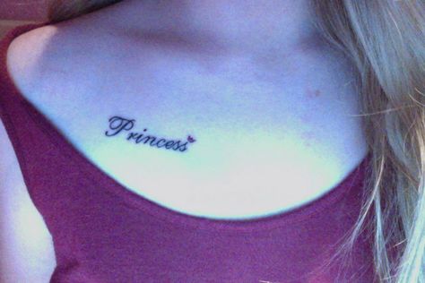 Princess tattoo - meaning behind my name Sarah Dainty Princess Tattoo, Name Tattoo Aesthetic, Princess Tattoo Ideas Words, Princess Word Tattoo, Princess Tattoo Writing, Princess Tattoo Ideas, Discrete Tattoo, Princess Tattoos, Tattoo Ideas Words