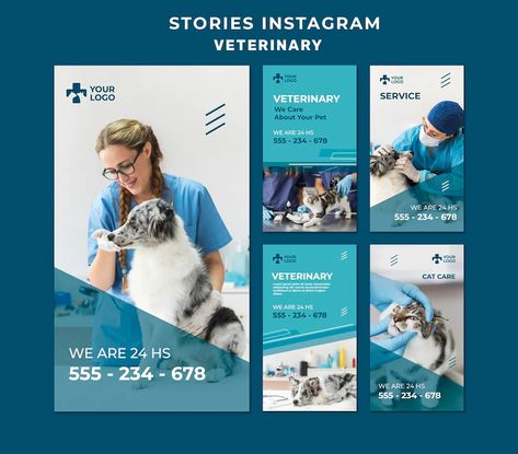 Kids Social Media, Pet Grooming Salon, Brochure Trifold, Instagram Stories Template, Restaurant Social Media, Pet Adoption Center, Professional Brochure, Trifold Brochure Design, Veterinary Services