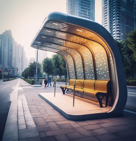 Bus Station Design Concept, Bus Shelter Design Concept, Bus Stop Design Concept, Bus Station Design, Bus Stop Design, Terminal Bus, Smart Shades, Bus Shelters, Bus Stops