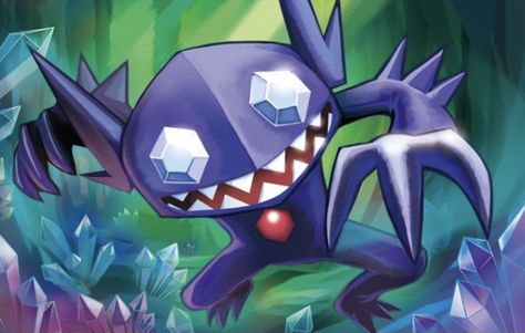 TCG Art Pokemon Sableye, Sableye Pokemon, Pokemon Masters, Ghost Type Pokemon, Pokemon Backgrounds, Ghost Type, Pokemon Pins, Childhood Games, Type Pokemon