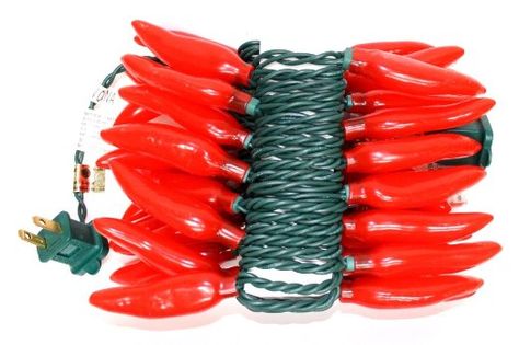 Amazon.com - Sival 62320 - 35 Light 13.5" Green Wire Red Chili Pepper String Chili Pepper Lights, Fiber Optic Christmas Tree, Rustic Ornaments, Red Chili Peppers, Indoor String Lights, Western Christmas, Gerson, Red Chili, Party Lights