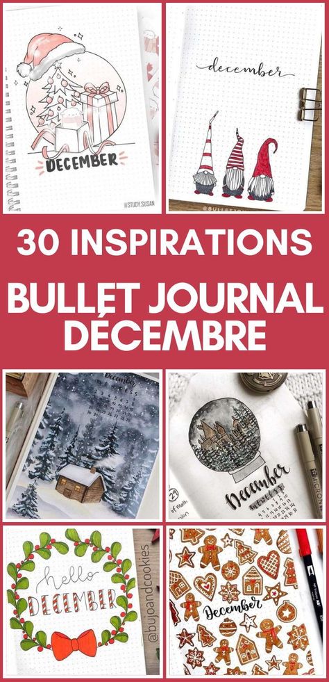 Les plus belles pages de garde de Bullet Journal que j'ai trouvées pour Décembre ou Noël Bullet Journal Decembre, Bullet Journal Noel, December Bullet Journal, Bullet Journal Page, Bullet Journal Cover Page, Bullet Journal Themes, Journal Themes, Journal Cover, Journal Covers