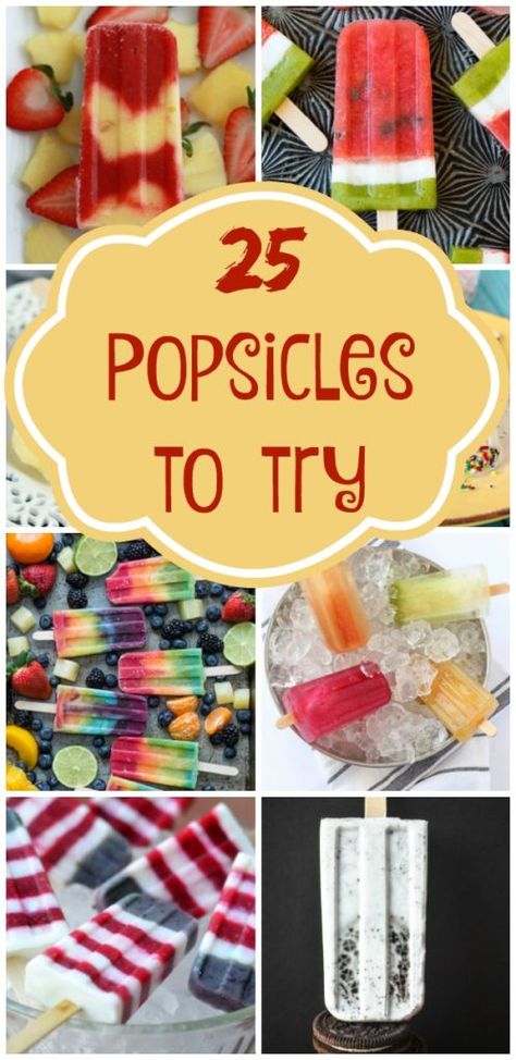 25 Must Have Popsicle Recipes | Pretty My Party Home Made Popsicles, Popsicles Recipes, Frozen Deserts, Easy Ice Cream Recipe, Tenderloin Roast, Summertime Recipes, Frozen Dessert Recipe, Frozen Foods, Cold Treats