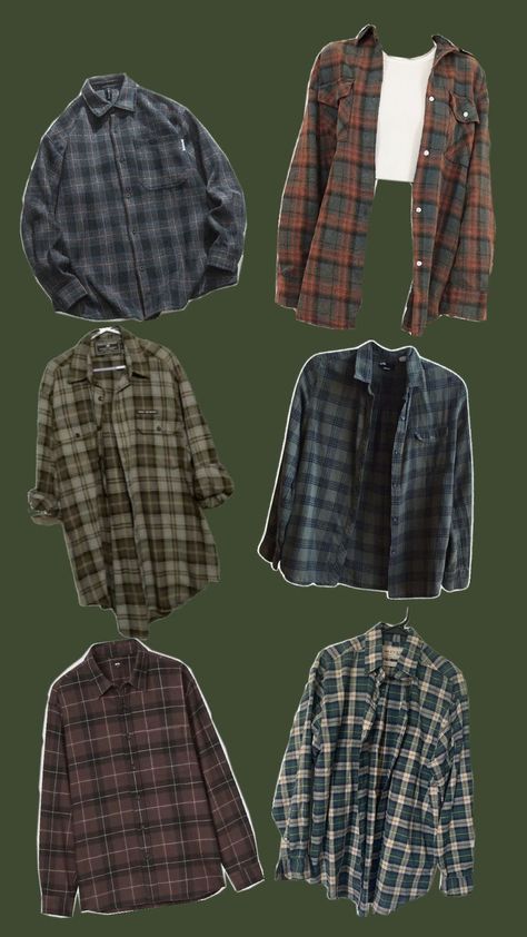 Charlie Spring Inspired Outfits, Green Flannel Aesthetic, Dark Green Flannel Outfit, Green Flannel Outfit Aesthetic, Charlie Spring Aesthetic Clothes, Cryptidcore Aesthetic Outfits, Green Flannel Outfit, Flannel Outfits Aesthetic, Flannel Aesthetic