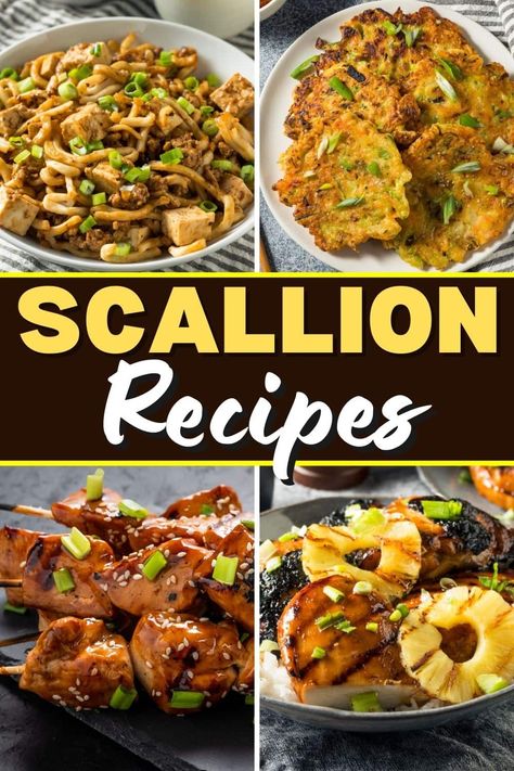 These scallion recipes are packed with flavor! From soup to salads to noodles and stir-fry, green onions are the perfect ingredient to jazz up your meals. Things To Make With Green Onions, Meals With Green Onions, Recipes With Green Onions, Green Onion Recipes, Scallion Recipes, Onion Dishes, Onions Recipes, Green Onions Recipes, Scallions Recipes