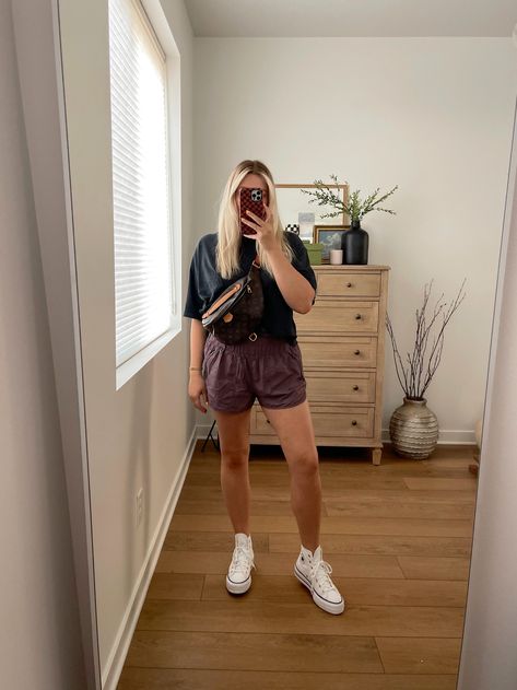 The Way Home Shorts Outfit, Bre Sheppard, The Way Home Shorts, Way Home Shorts, 2024 Wardrobe, Converse Run, The Way Home, Mom Style, Casual Fits