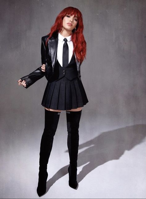 Niki Demartino, Red Hair Outfits, Niki Demar, Shifting Outfits, Preppy Goth, Gabi Demartino, Color Outfits, Favorite Youtubers, Dark Outfits