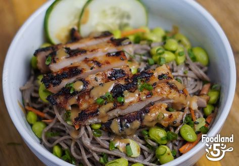 Miso Sesame Chicken Soba – Foodland Super Market Hawaiian Cuisine, Miso Chicken, Hawaiian Recipes, Slow Cooker Ribs, Roasted Pork Tenderloins, Corned Beef Hash, Beef Hash, Asian Noodles, Chicken Meals