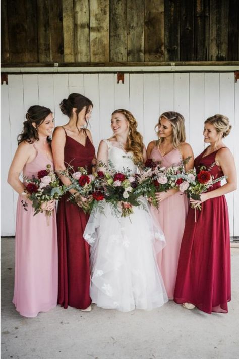 Pink and burgundy wedding