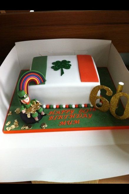 Irish cake - by Donnajanecakes @ CakesDecor.com - cake decorating website Irish Birthday Cake, Irish Cakes, Irish Theme Party, Ireland Party, Irish Cake, St Patricks Day Cakes, Irish Birthday, Irish Theme, 80 Birthday Cake