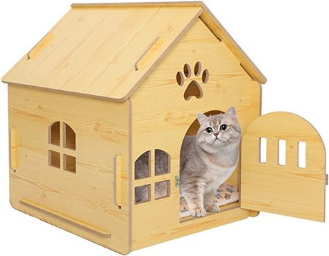 Dog Cave Bed, Cat House Indoor, Dog Cave, Indoor Dog House, Wooden Cat House, Cat Houses Indoor, Cave Bed, Bed Wooden, Cat Cages