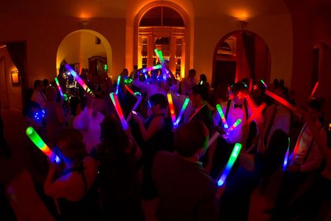 Lights For Dance Party, Glow Stick Wedding Dance Floor, Fun Wedding Reception Ideas Glow Sticks, Wedding Light Up Sticks, Glow Stick Reception, Dance Floor Glow Sticks Wedding, Wedding Party Glow Sticks, Glow Wands For Wedding, Glow Sticks Wedding Dance Floor