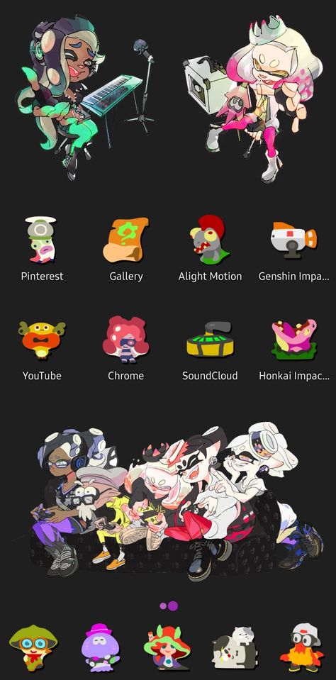 Splatoon Homescreen Layout, Splatoon Iphone Theme, Pearl And Marina Wallpaper, Splatoon Phone Layout, Splatoon Ios Theme, Splatoon Phone Wallpaper, Splatoon Phone Theme, Splatoon Wallpaper Aesthetic, Splatoon Wallpaper Iphone