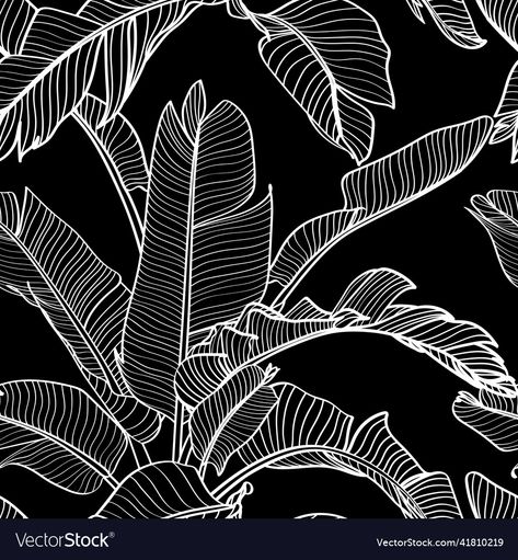 Wall Painting Techniques, Leaves Vector, Hand Drawn Pattern, Artwork Pictures, Tattoo Flash Art, Tropical Art, Flash Art, Tropical Leaves, Painting Techniques