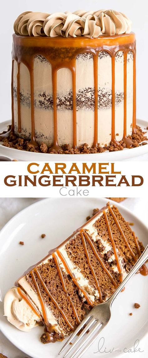 Tall Birthday Cake, Unique Cake Ideas, Bbq Dessert, Gingerbread Cake Recipe, Cake With Buttercream Frosting, Dessert Oreo, Caramel Buttercream, Postre Keto, Cake Layers