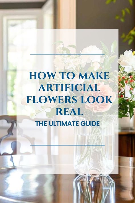 Master the art of making fake flowers look real. With a few simple tricks, you can easily make realistic fake flower arrangements that look just as beautiful as real ones. Learn which type is the best to use, how to treat them in different types of containers, how to prep and care for them, and more. Flower Arrangements Simple Artificial, Luxury Faux Flowers, Faux Flower Arrangements Bathroom, Make Faux Plants Look Real, Faux Floral Centerpieces Wedding, Fake Flower Display, How To Arrange Silk Flowers Tutorials, Making A Flower Arrangement, Arranging Fake Flowers