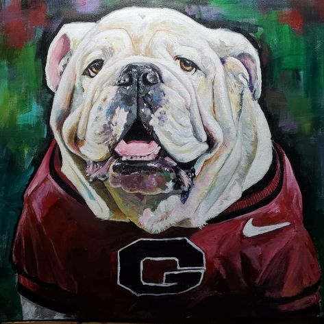 Georgia Dawgs, Georgia Bulldogs Football, Bulldog Art, Team Mascots, Georgia Bulldogs, Sports Theme, Fine Art America, Wall Art Home, Art Home Decor