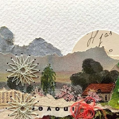 Chicago Collage Community on Instagram: "Mixed-media hand embroidered collages by @petraheidrich_   Do tag us or use the hashtag #chicagocollagecommunity for possible features. We love to see your art and this community engaging with one another!  • • • • •  #collage #collageart #collageartist #collagist #collagista #collagemaker #analogcollage #contemporarycollage #handmadecollage #chicagoartists #mixedmediacollage #handembroideryart #handembroideredcollage #collageartwork #mixedmedia" Chicago Collage, Collage Community, Hobbit Art, Embroidered Photo, Simple Collage, Digital Collage Art, Collage Art Projects, Magazine Collage, Chicago Artists