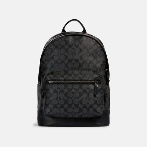 Coach Bag Men, Coach Backpack, Backpack Free, Coach Men, Coach Outlet, Signature Canvas, Canvas Backpack, Designer Backpacks, Fashion Sale