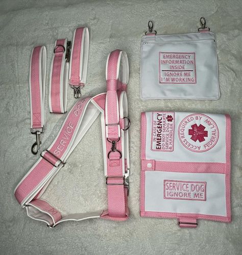 Diy Service Dog Vest, Pink Service Dog Gear, Pitbull Harness, Tactical Dog Gear, Service Dog Gear, Service Dog Harness, Disabled Fashion, Dog Room Decor, Psychiatric Service Dog