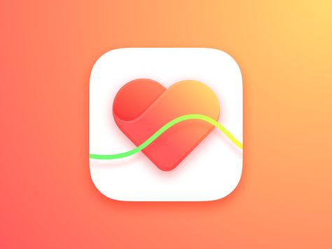 Here is an idea for a heart rate tracking application.  Be kind and share some L - Love. Heart App Icon, Launcher Icon, Heart App, Ui Design Principles, Ui Ux 디자인, Mobile App Icon, Icon Ideas, Daily Ui, 카드 디자인