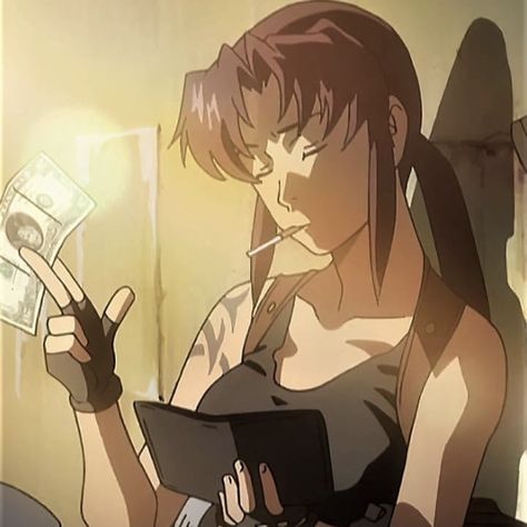 Anime Ciggerate, Girl With Ciggerate, Masc Girl, Revy Black Lagoon, Pfp Banner, Scenery Ideas, Black Lagoon Anime, Glowing Eyes, Chinese Cartoon