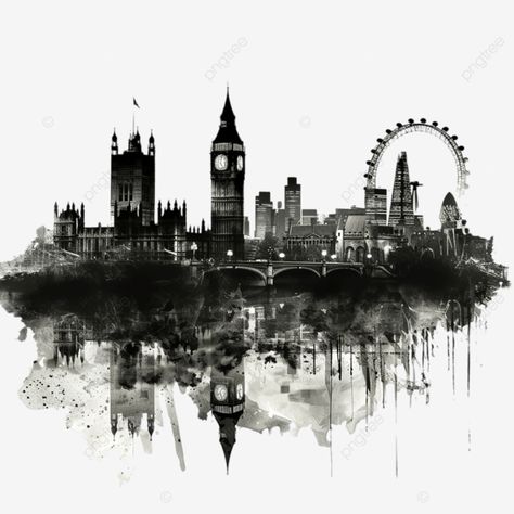 london skyline black and white silhouette london city skyline png London City Skyline, Building Silhouette, Black And White Silhouette, City Skyline Silhouette, York Uk, London Buildings, City Silhouette, London Skyline, Transparent Image