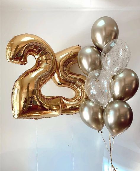 25th Birthday Cards For Her, Ballon Set Up Ideas, Hello 25 Birthday Quotes, 25 Aesthetic Number, 25 Balloons Number, 25 Birthday Balloons, Hello 25 Birthday, 25th Birthday Aesthetic, 25th Birthday Balloons