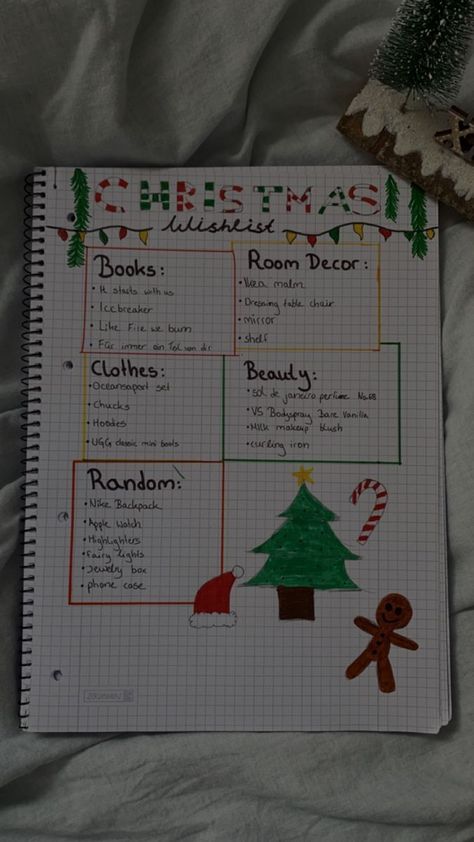 Cute Christmas List Ideas Drawing, Christmas Whish List Aesthetic, Christmas Wishlist Design Ideas, Christmas List On Paper Aesthetic, Christmas Wishlist Ideas Paper, Xmas Whish List, Christmas Whislist Ideas Paper, Christmas Wishlist Inspo On Paper, Christmas List Paper Ideas