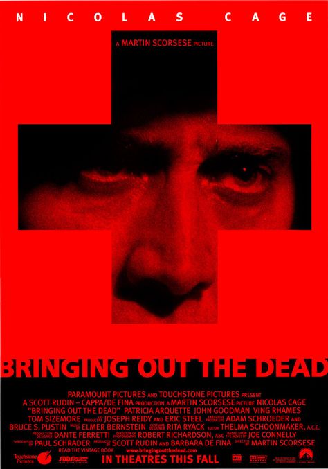 BRINGING OUT THE DEAD (Nicolas Cage) After Hours 1985, Silence 2016, The Last Temptation Of Christ, Last Temptation Of Christ, Casino 1995, Bringing Out The Dead, Martin Scorsese Movies, Tom Sizemore, The King Of Comedy