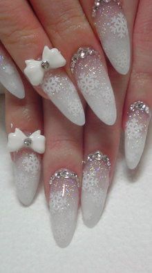 Winter Gyaru Nails, Gyaru Nails, Pretty Gel Nails, Really Cute Nails, Soft Nails, Nail Tattoo, Jelly Nails, Xmas Nails, Dream Nails