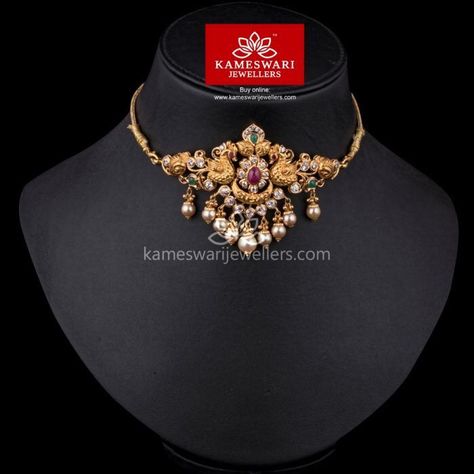 Kameswari Jewellers, Gold Necklace Indian, Choker Designs, Gold Jewelry Simple Necklace, Kay Jewelry, Gold Necklace Indian Bridal Jewelry, Gold Bridal Jewellery Sets, Chain For Men, Necklace Indian