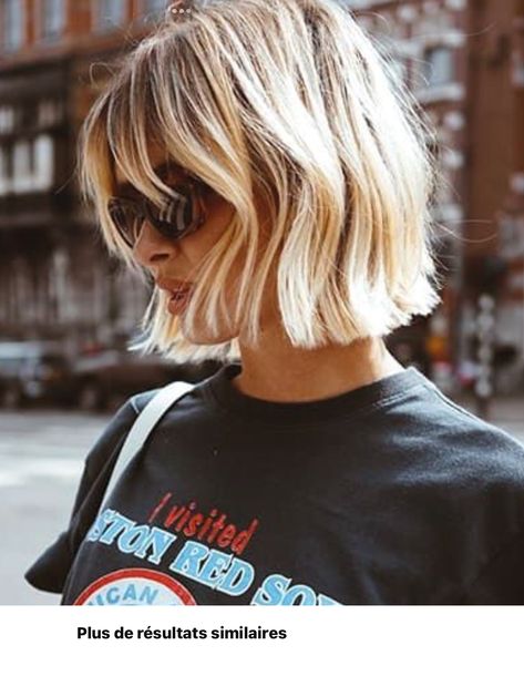 Short Blonde Hair Bobs, Blonde Bob With Bangs, Short Blonde Bobs, Blonde Hair Transformations, Messy Bob Hairstyles, Hair Magic, Chin Length Hair, Blonde Hair Looks, Short Hair With Bangs