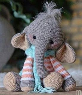 Velvet Bunny, Crochet Elephant Pattern, Pola Amigurumi, Amigurumi Elephant, Crochet Elephant, Elephant Pattern, Amigurumi Free, Amigurumi Free Pattern, Knitted Toys