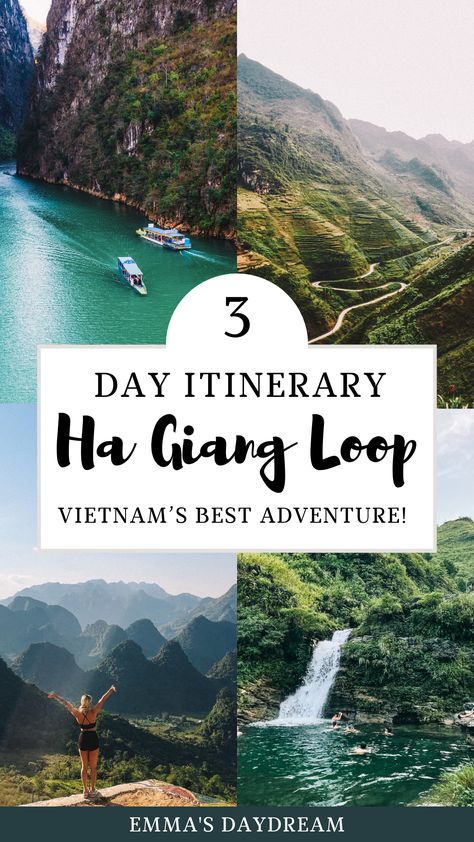 Without a doubt, the best thing to do in Vietnam is the Ha Giang Loop. Located in northern Vietnam, just above Hanoi, are the epic landscapes of Ha Giang. | Best things to do in Vietnam | How to do the Ha Giang Loop | Vietnam Aesthetic | Vietnam Itinerary | Southeast Asia Travel |Backpacking Southeast Asia | Ha Giang Loop Tattoo | Ha Giang Loop Route | Ha Giang Loop Map Ha Giang Loop Tattoo, Loop Tattoo, Aesthetic Vietnam, Backpacking Southeast Asia, Vietnam Aesthetic, Ha Giang Loop, Things To Do In Vietnam, Vietnam Map, Laos Vietnam