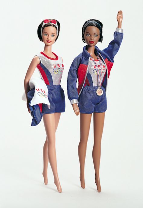 Totally Hair Barbie, Ballerina Barbie, Olympic Swimming, Olympic Swimmers, 80s Look, Patriotic Fashion, Practice Outfits, Malibu Barbie, Barbie Life