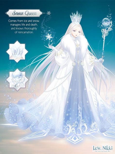 Snow Goddess, Love Nikki Outfits, Love Nikki Suits, Ocean Flowers, Queen Design, Love Nikki Dress Up Queen, Vestidos Anime, Princess Jellyfish, Love Nikki Dress