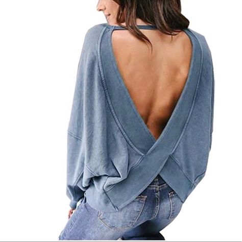 Backless Long Sleeve Loose Shirt Open Back Cross Tee Top Blouse Size S:Bust: 120 Cm/47 '24'' -- Length: 59 Cm/23 '23'' -- Sleeve: 65 Cm/25 '59' Size M:Bust: 124 Cm/48' 82'' -- Length: 60 Cm/23' 62' -- Sleeve:66.5 Cm/26' 18'' Size L:Bust: 128 Cm/50' 39'' -- Length: 61 Cm/24' 02'' -- Sleeve: 68 Cm/26' 77'' Size Xl:Bust: 132 Cm/51' 97'' -- Length: 62 Cm/24' 41'' -- Sleeve: 69.5 Cm/27' 36'' Top Most Resembles Last Three Photos. Keywords: Girlfriend Mom Present Gift Casual Boho Jewelry Athleisure Trend, Loose Shirt, Loose Shirts, Long Sleeve Sweatshirts, Fashion Advice, Casual Tops, Sweater Top, Open Back, Designer Dresses