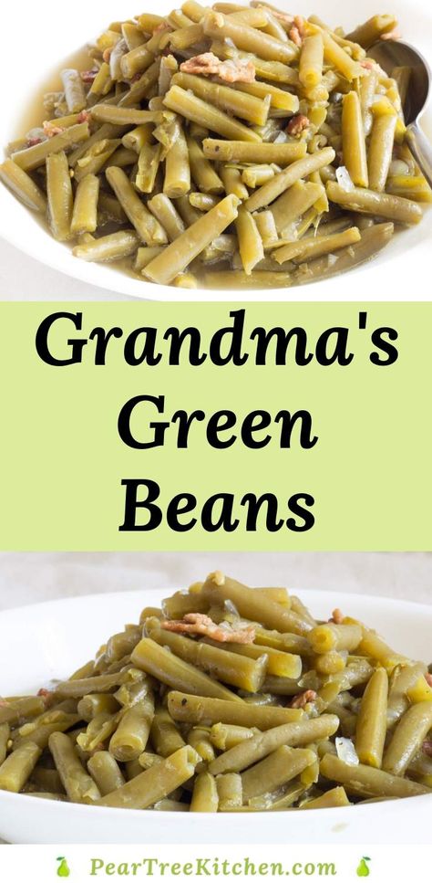 Green Bean Recipes Canned, Southern Green Beans Recipe, Slow Cooked Green Beans, Can Recipes, Southern Green Bean Recipes, Canned Green Bean Recipes, Grean Beans, Canned Green Beans, Southern Green Beans