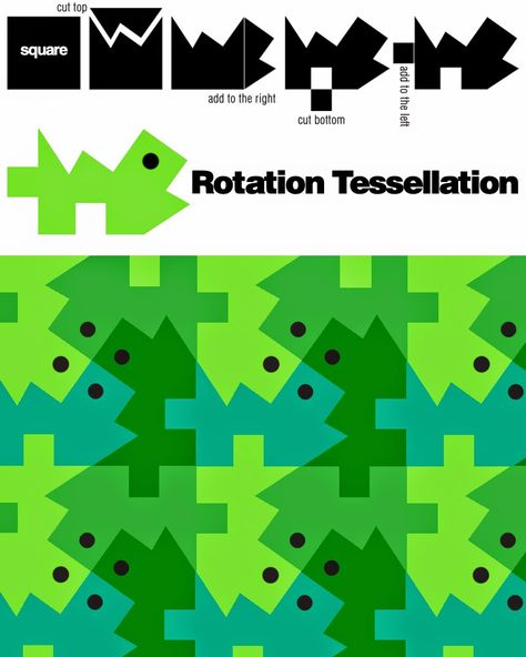 Rotation Tessellation | E is for Explore! | Bloglovin’ Rotation Tessellation, Red Modular, Tessellation Art, Creative Math, 8th Grade Math, Math Geometry, Math Art, Homeschool Math, Arts Ed