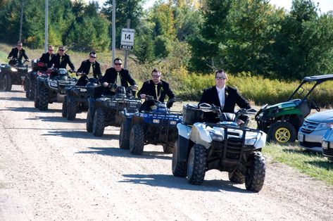 Four Wheeler Wedding, Wedding Ideas Country Outdoor, Red Neck Wedding Ideas, Hillbilly Wedding Ideas, Atv Wedding Ideas, Mud Wedding Ideas, County Wedding Ideas Country, Carhartt Wedding, Cute Wedding Ideas Country