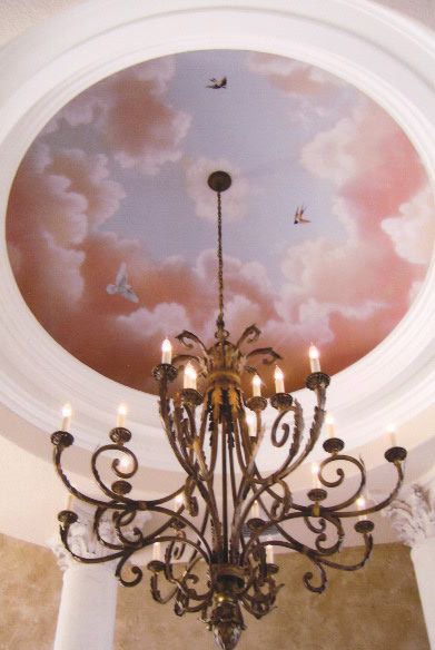 Pink tones, sky ceiling mural Alternative House, Pink Ceiling, Sky Ceiling, Art Effects, Ceiling Painting, Dome Ceiling, Ceiling Murals, Ceiling Art, Bedroom Murals