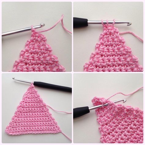 Crochet A Triangle, Crochet Triangle Pattern, Pin Tutorial, Crochet Bunting, Crochet Garland, Crochet Triangle, C2c Crochet, Crochet World, Crochet Applique