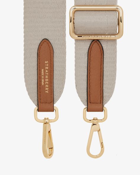 Handbag Straps - Luxury Leather Bag Accessories - Strathberry | Collection Strathberry Bag, Mushroom Logo, Luxury Leather Bag, Leather Workshop, Stylish Handbags, Webbing Strap, Leather Products, Handbag Straps, Bag Straps