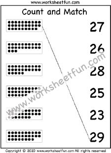 Count and Match – Numbers 1-30 / FREE Printable Worksheets – Worksheetfun Lkg Worksheets, Preschool Worksheets Free Printables, Counting Worksheets For Kindergarten, Free Math Printables, Tracing Worksheets Free, Kindergarten Math Worksheets Free, Thinking Games, 3rd Grade Math Worksheets, Kindergarten Worksheets Free Printables